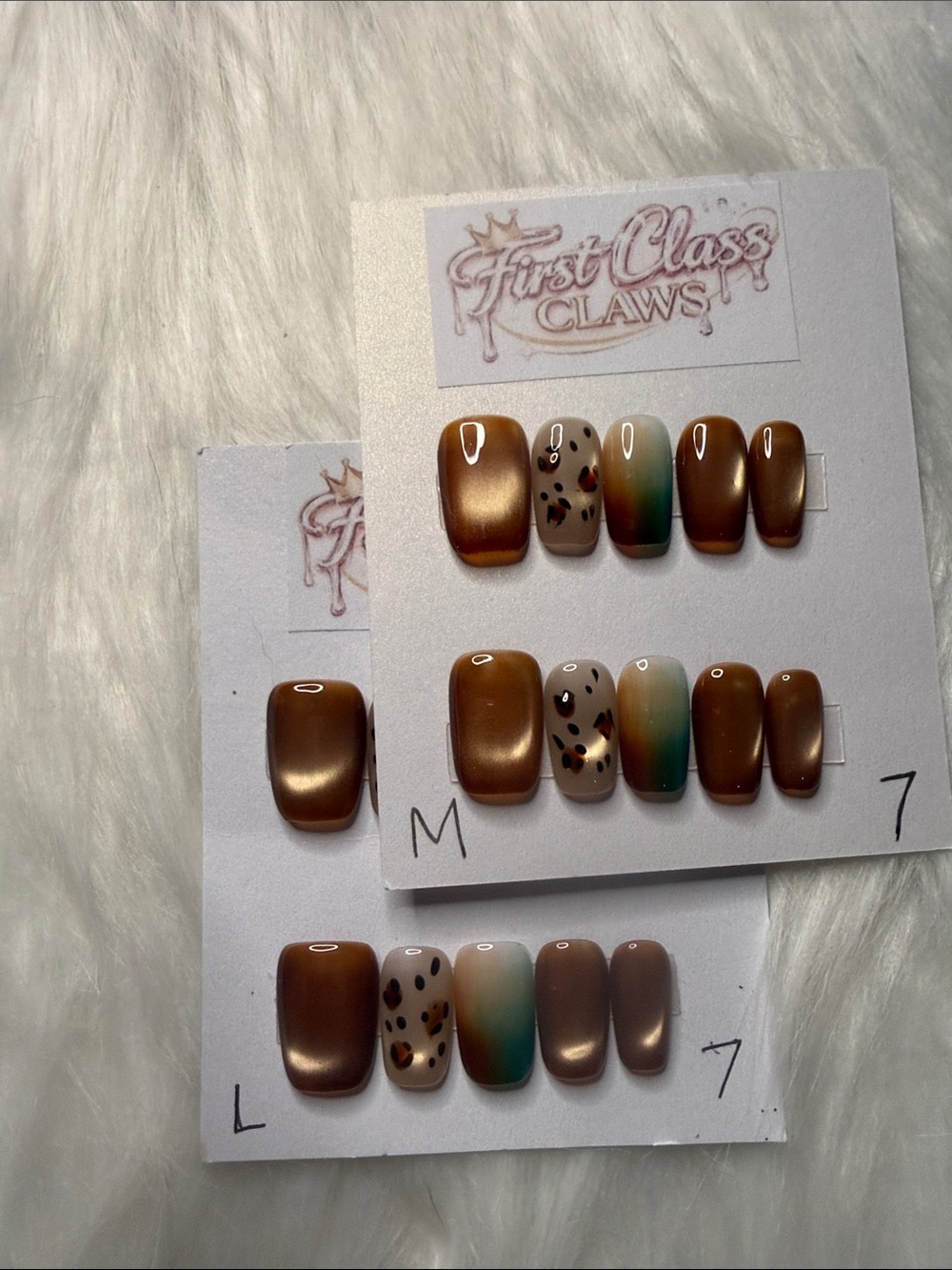 Brown & Teal Ombre Press-On Nail Set